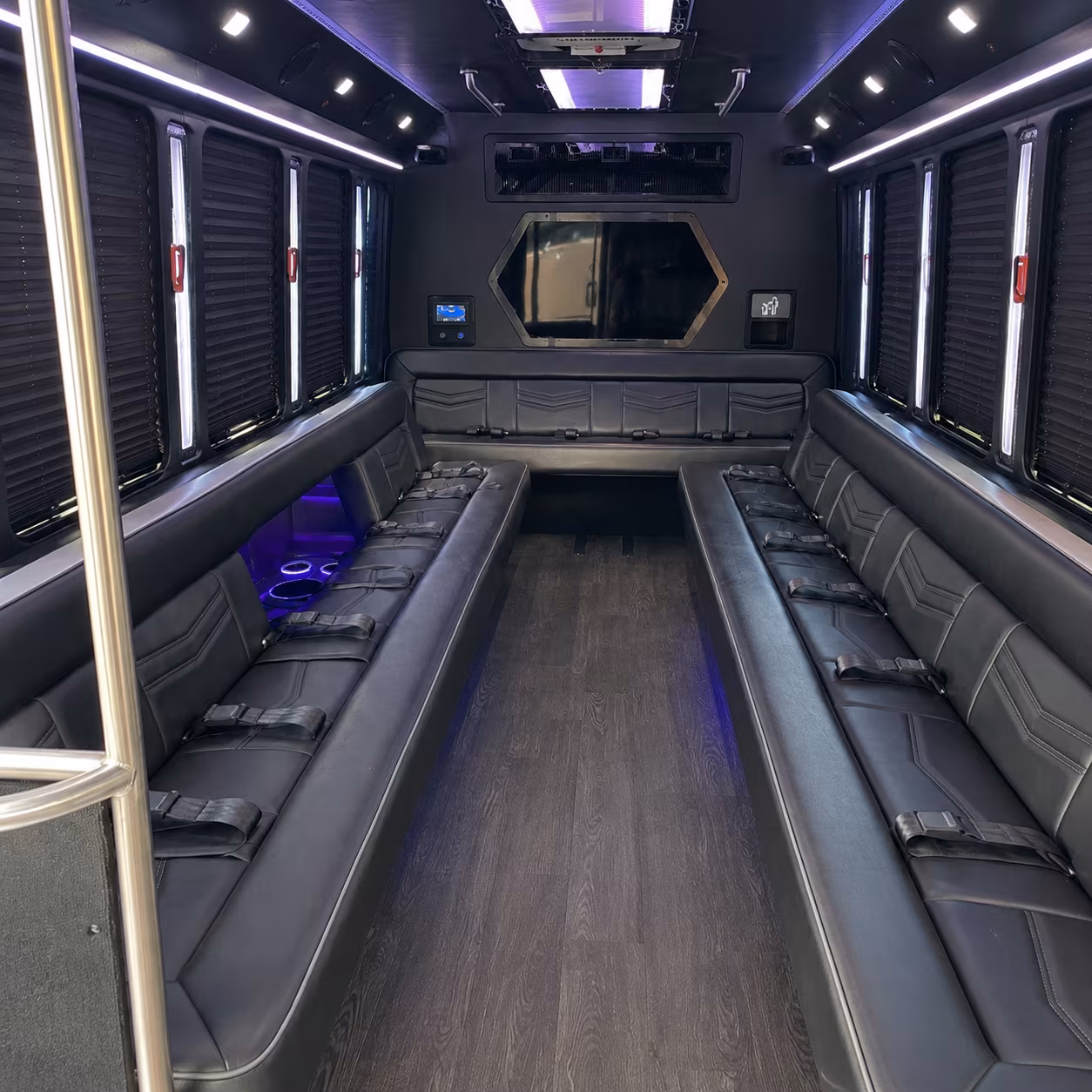 houston 18 passenger party bus interior