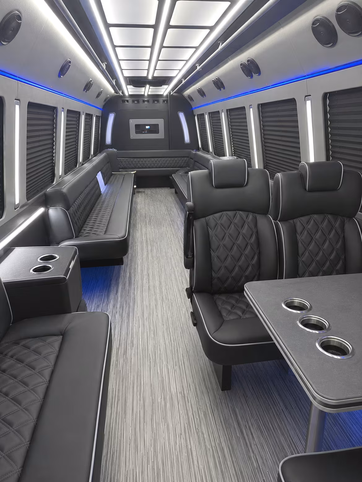 houston 25 passenger party bus inside