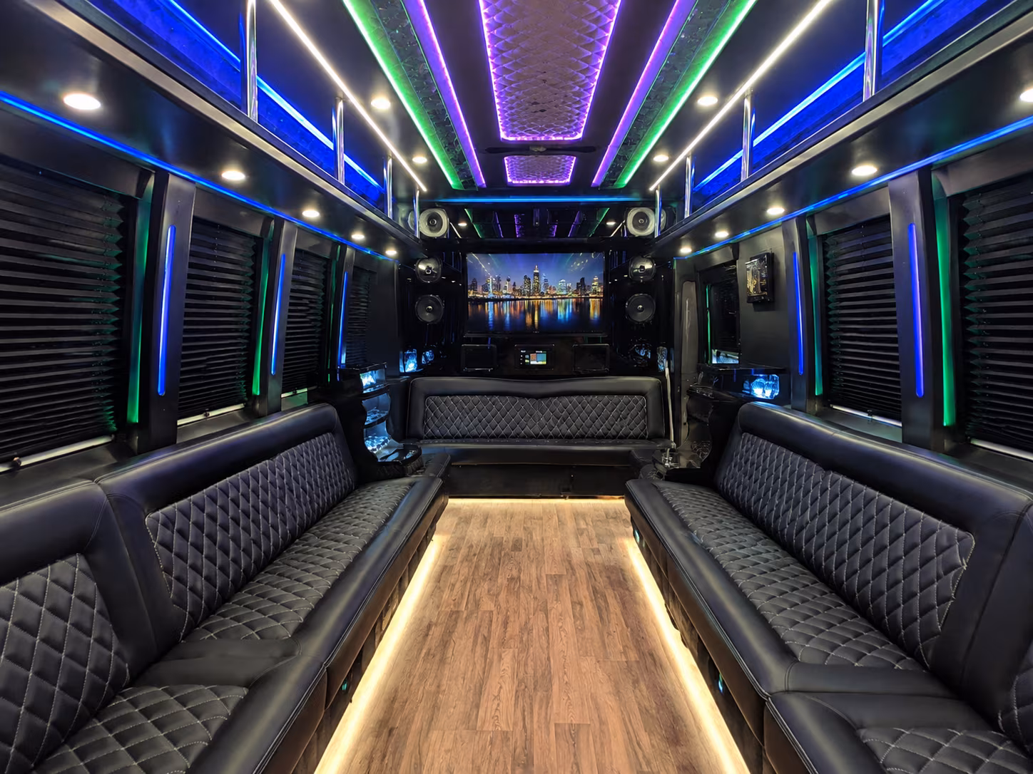 houston 25 passenger party bus interior
