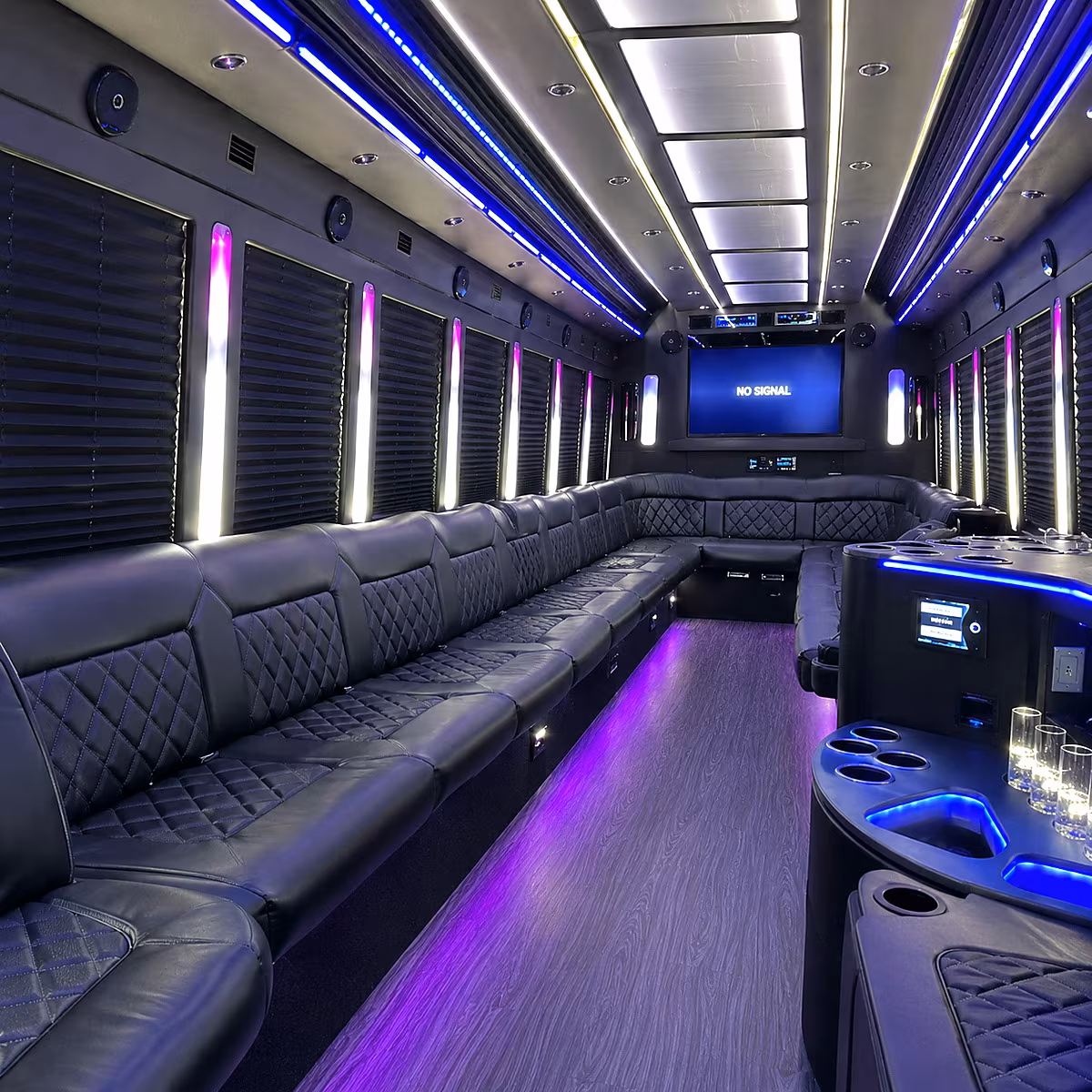houston 30 passenger party bus inside