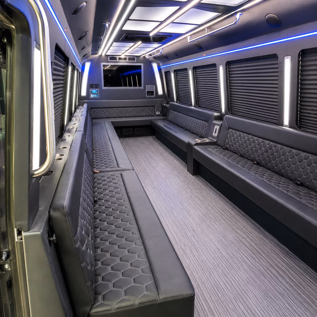 houston 40 passenger party bus interior