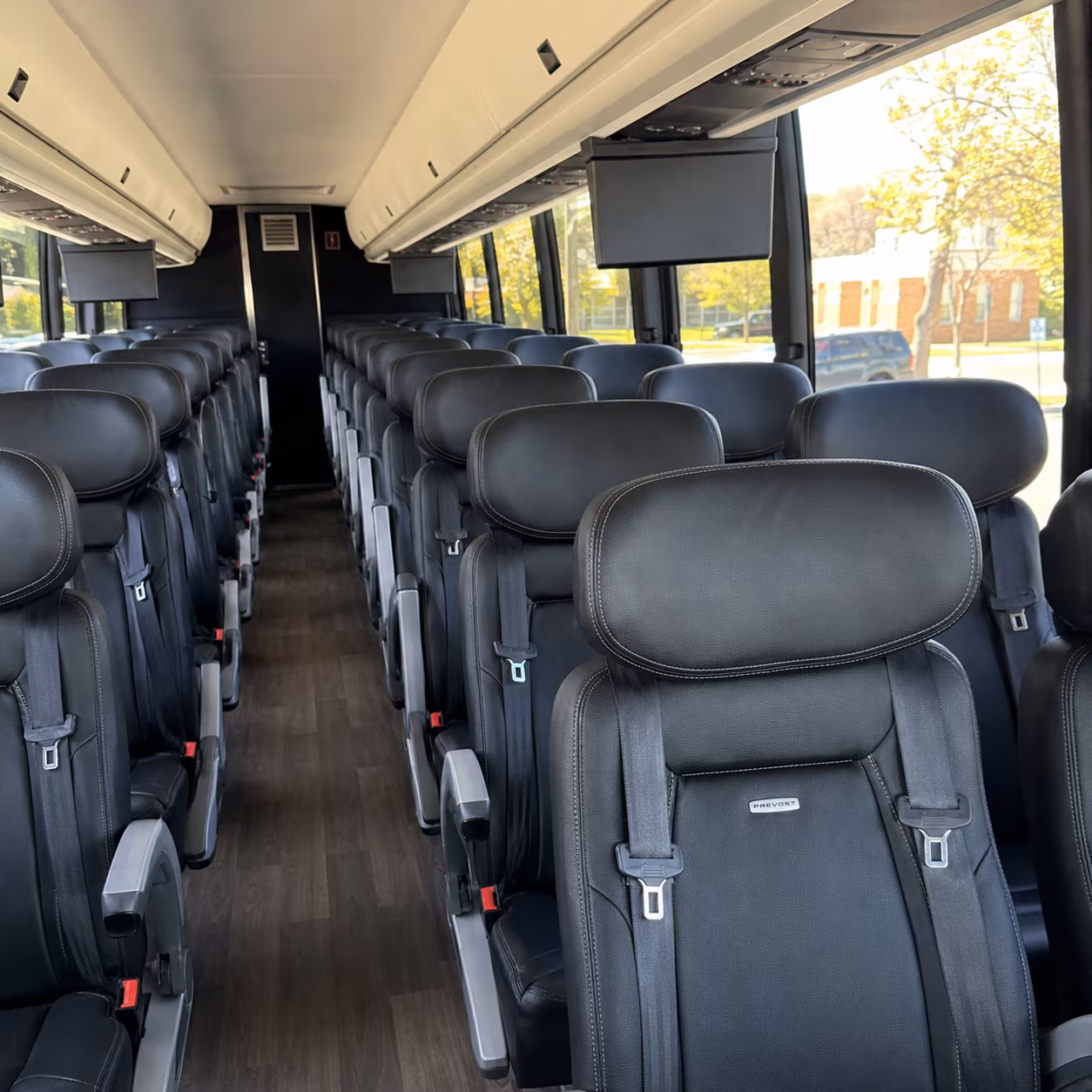 houston 45 passenger charter bus inside