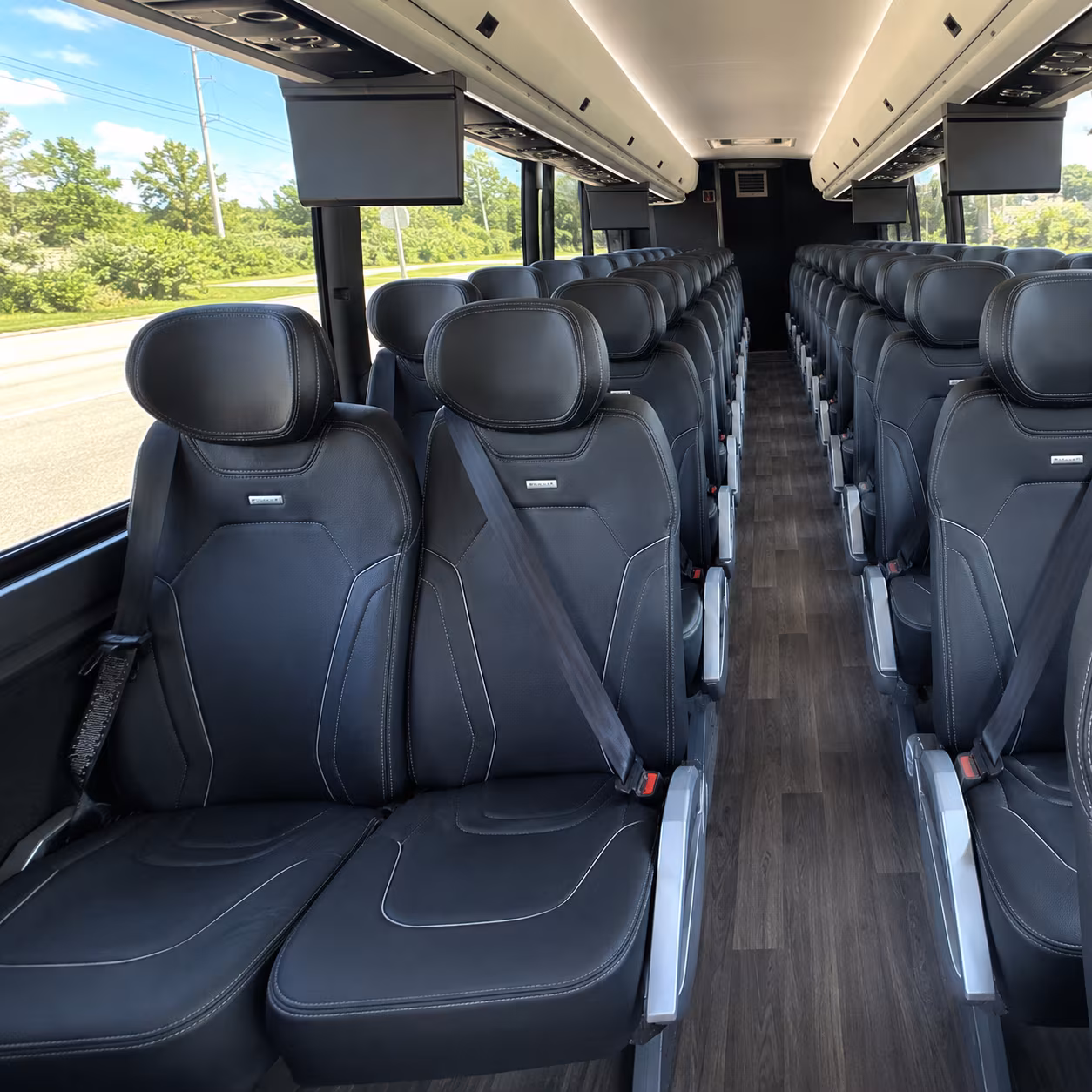 houston 47 passenger charter bus inside