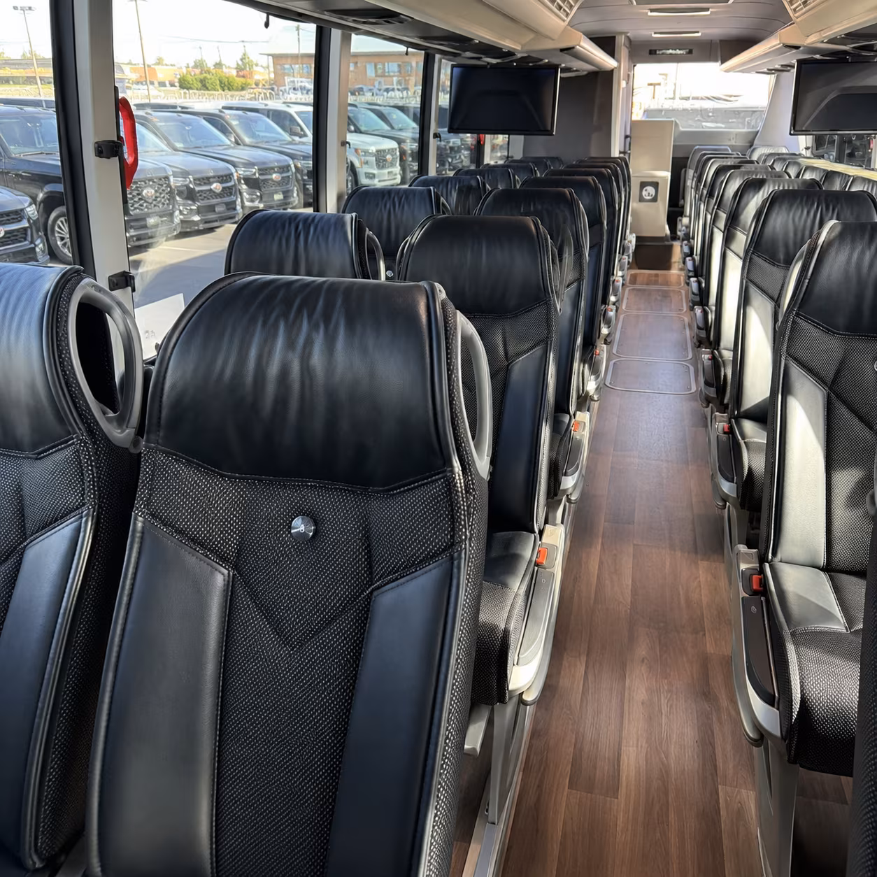 houston charter bus inside